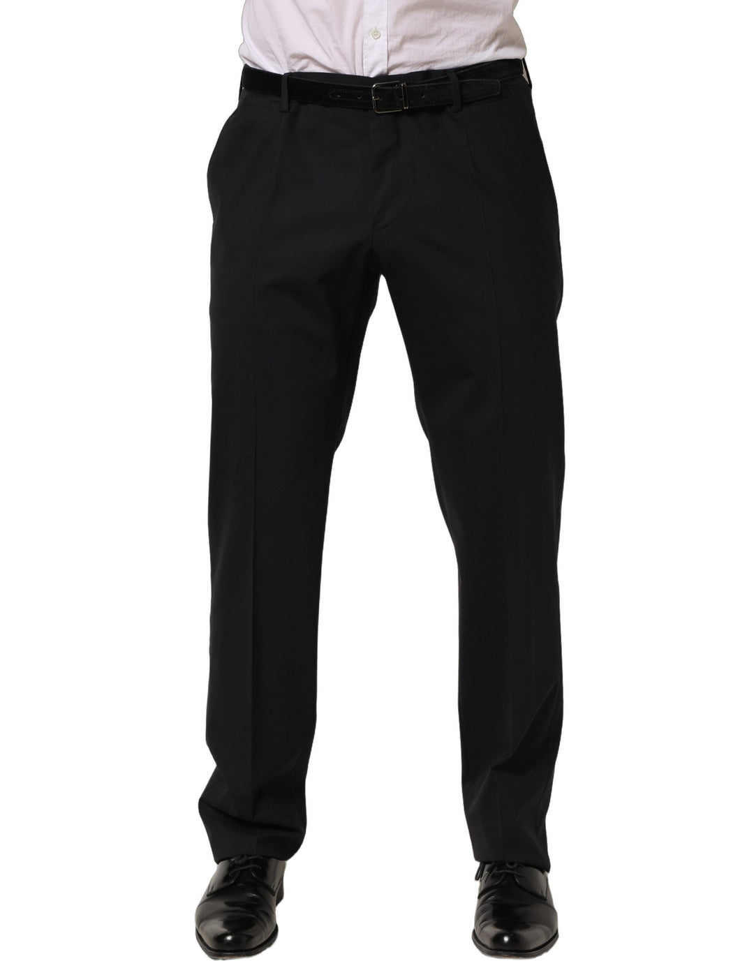 Men’s Dolce &amp; Gabbana Black Wool Tapered Leg Dress Trouser Pants