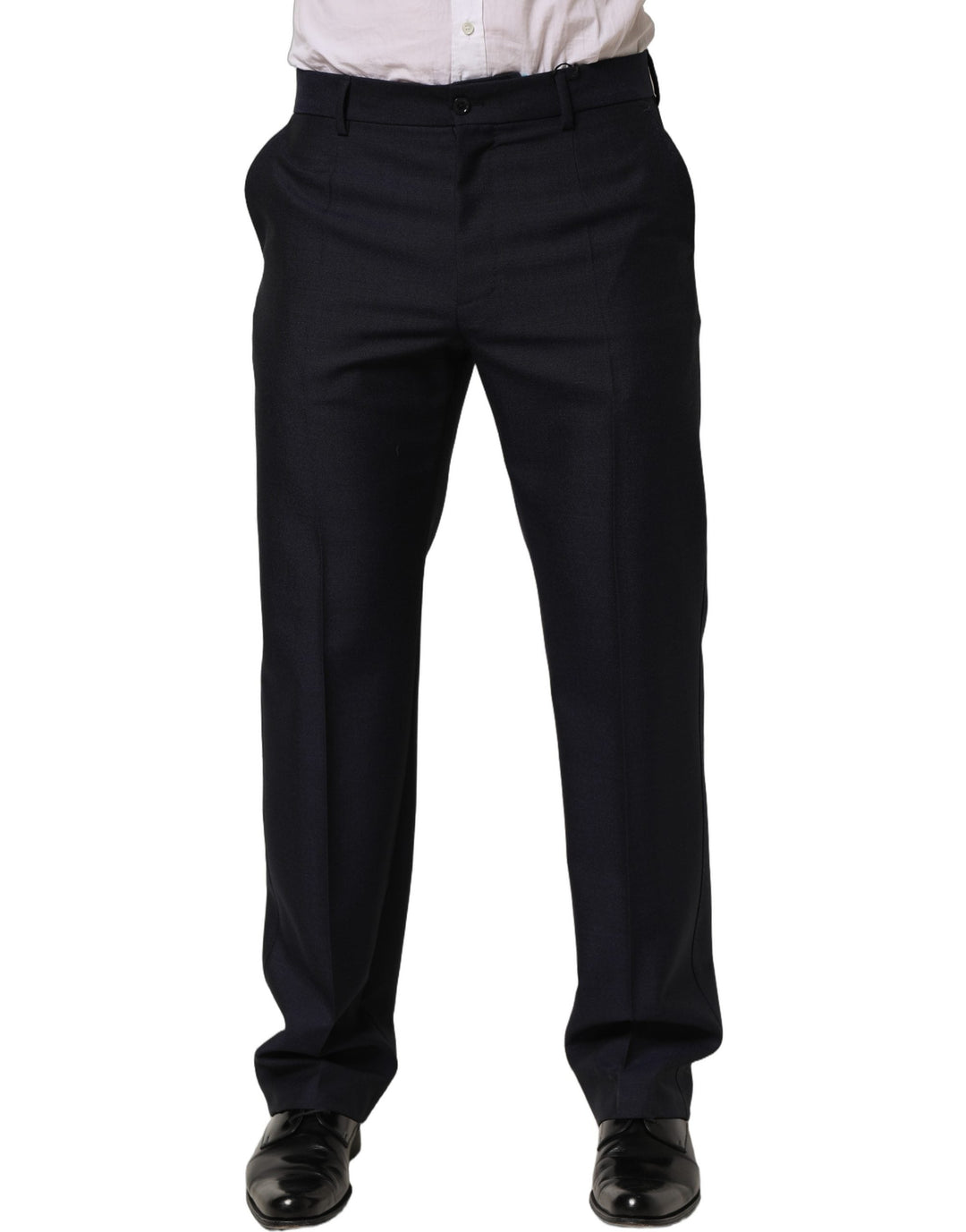 Men’s Dolce &amp; Gabbana Black Wool Tapered Leg Dress Trouser Pants