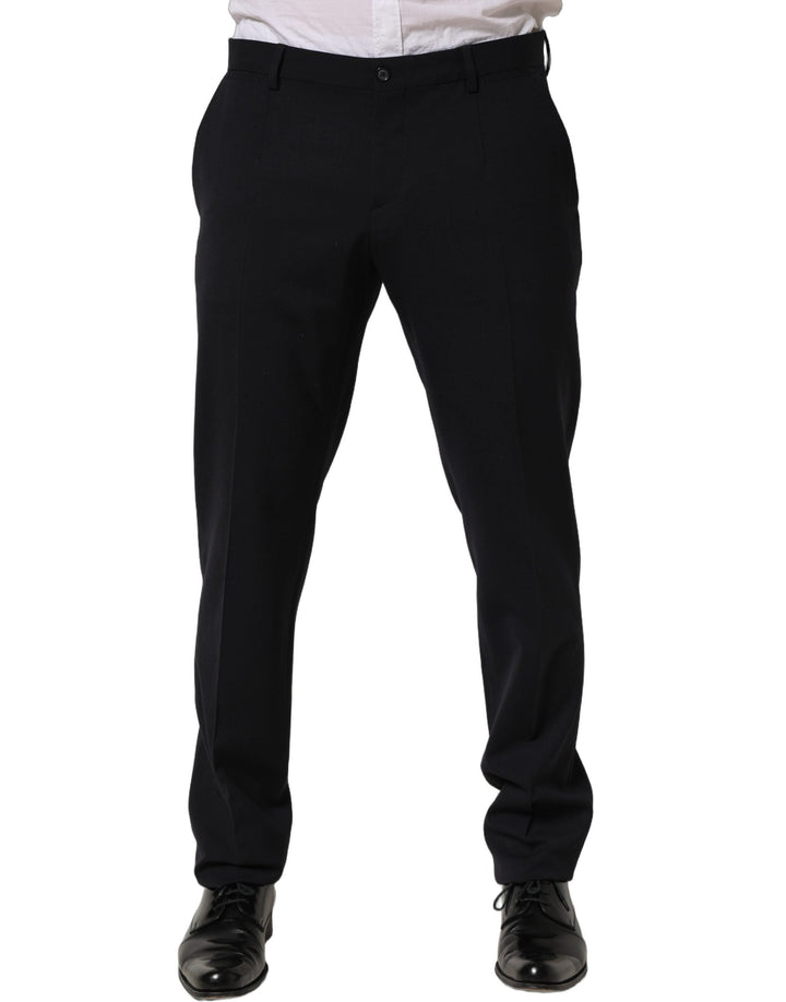 Men’s Dolce &amp; Gabbana Black Wool Tapered Leg Dress Trouser Pants