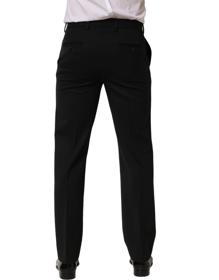Men’s Dolce &amp; Gabbana Black Wool Tapered Men Dress Trouser Pants