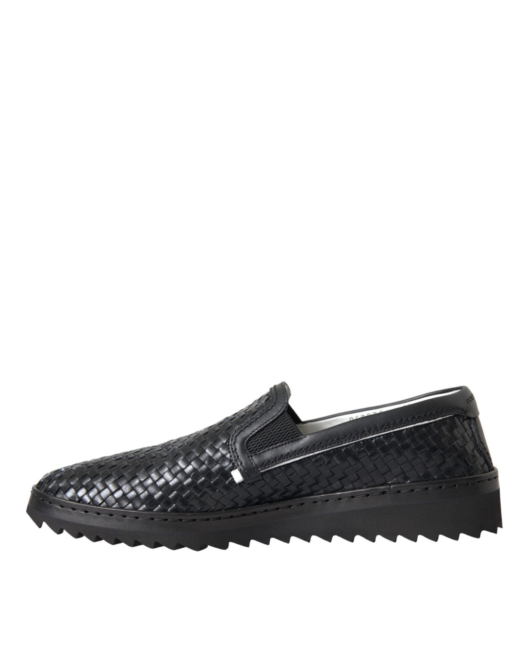 Men’s Dolce &amp; Gabbana Black Woven Buffalo Leather Men Loafers Shoes