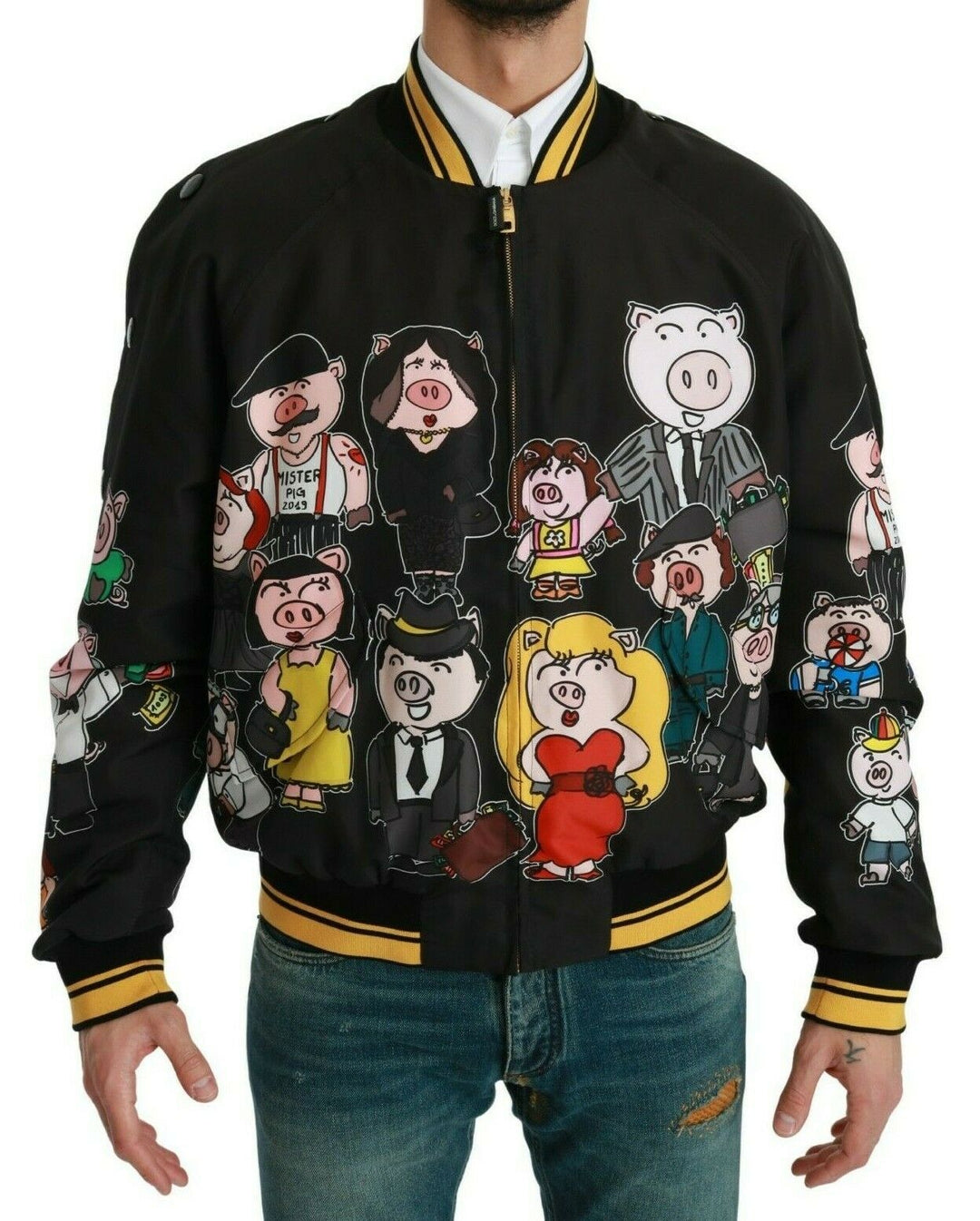 Men’s Dolce & Gabbana Black Year of the Pig Bomber Jacket