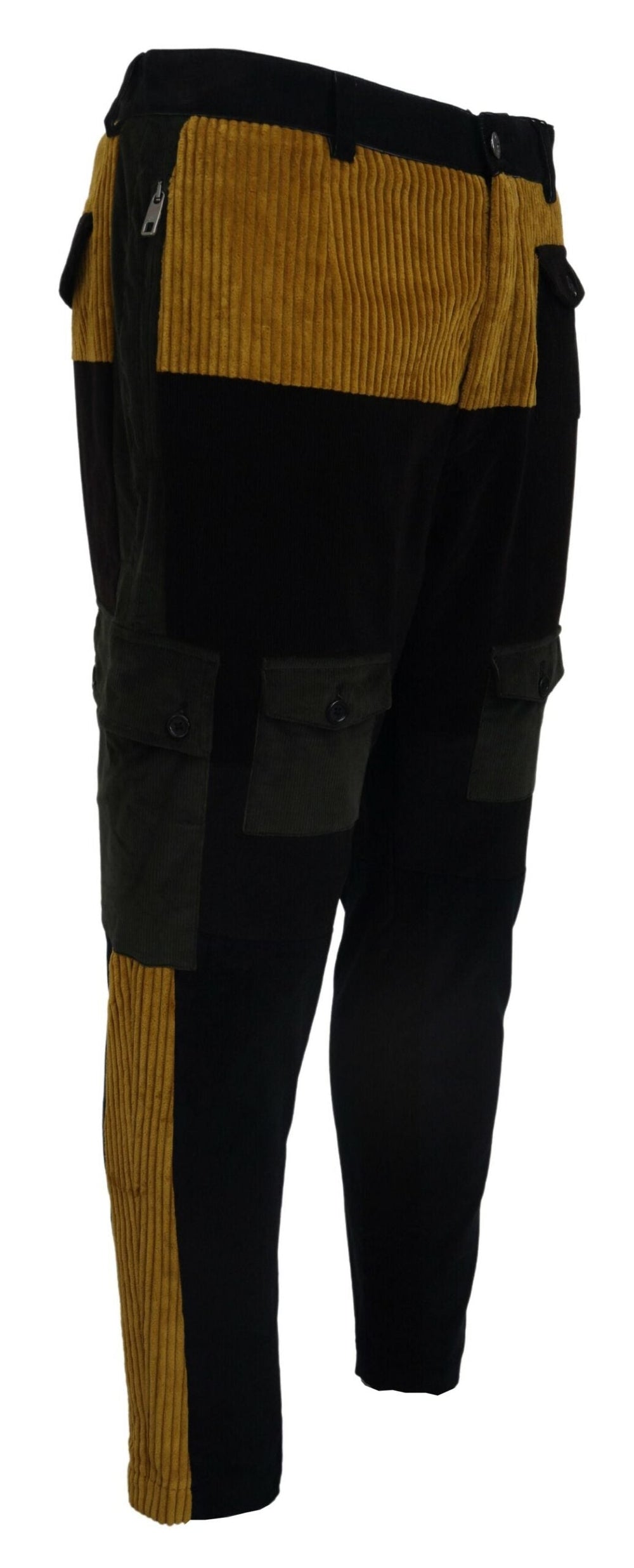 Men’s Dolce & Gabbana Black Yellow Cotton Men Pants