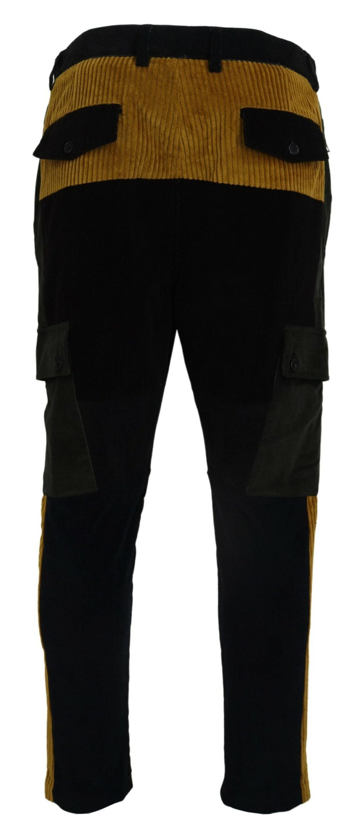 Men’s Dolce &amp; Gabbana Black Yellow Cotton Men Pants