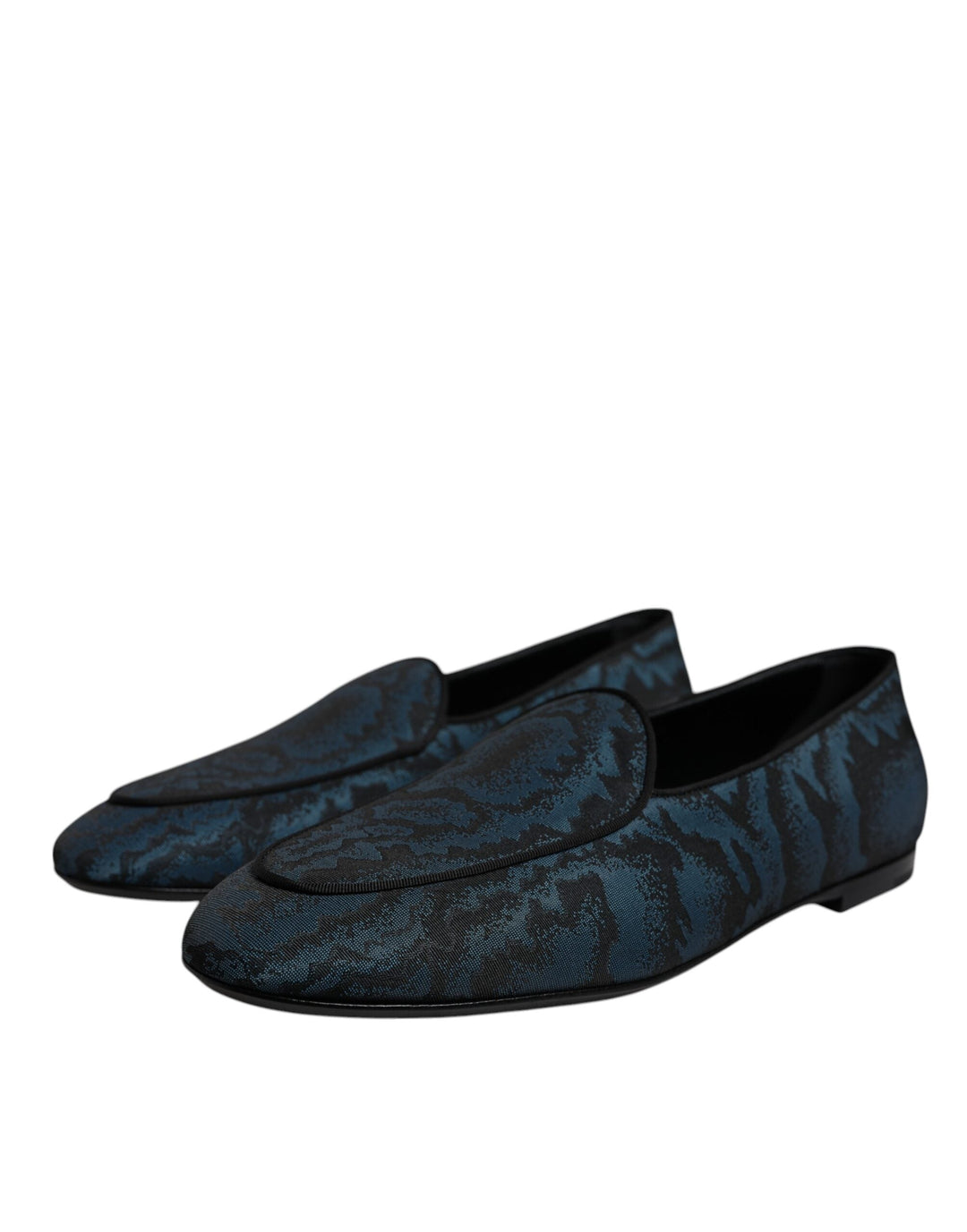 Men’s Dolce &amp; Gabbana Blue Black Flats Men Loafers Dress Shoes