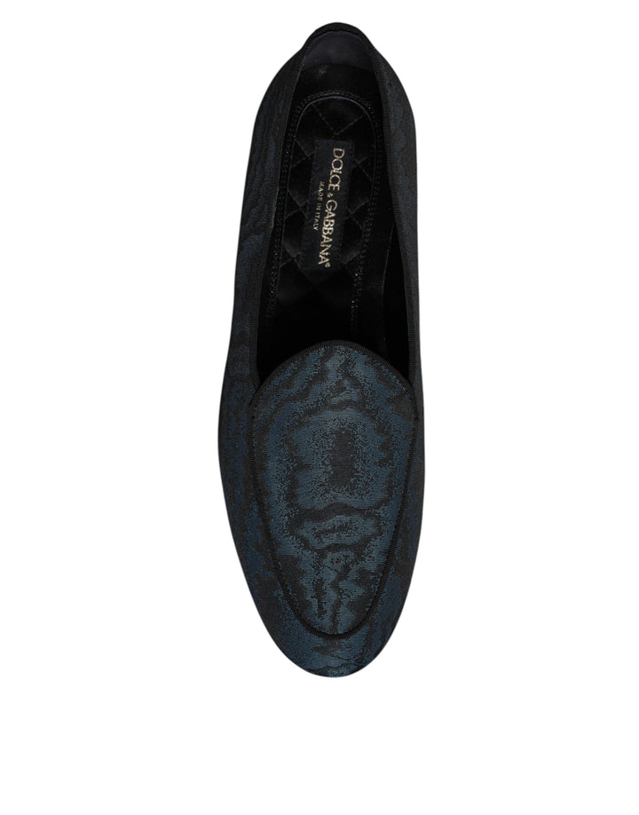 Men’s Dolce &amp; Gabbana Blue Black Flats Men Loafers Dress Shoes