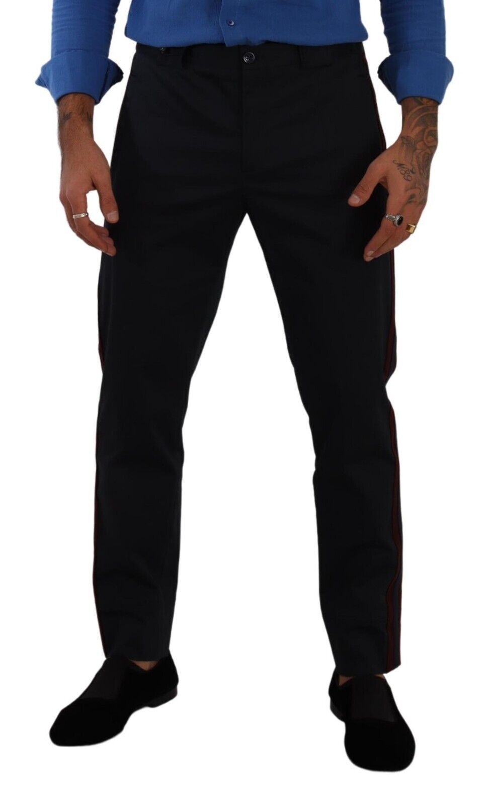 Men’s Dolce &amp; Gabbana Blue Bordeaux Cotton Skinny Chino Pants