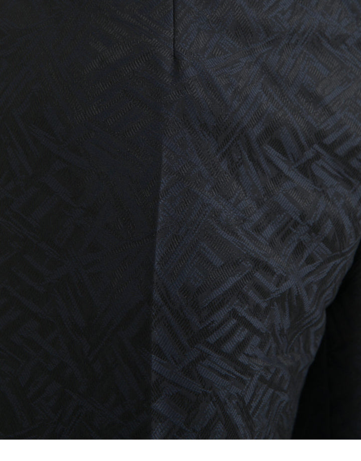 Men’s Dolce &amp; Gabbana Blue Brocade Wool Skinny Men Dress Pants