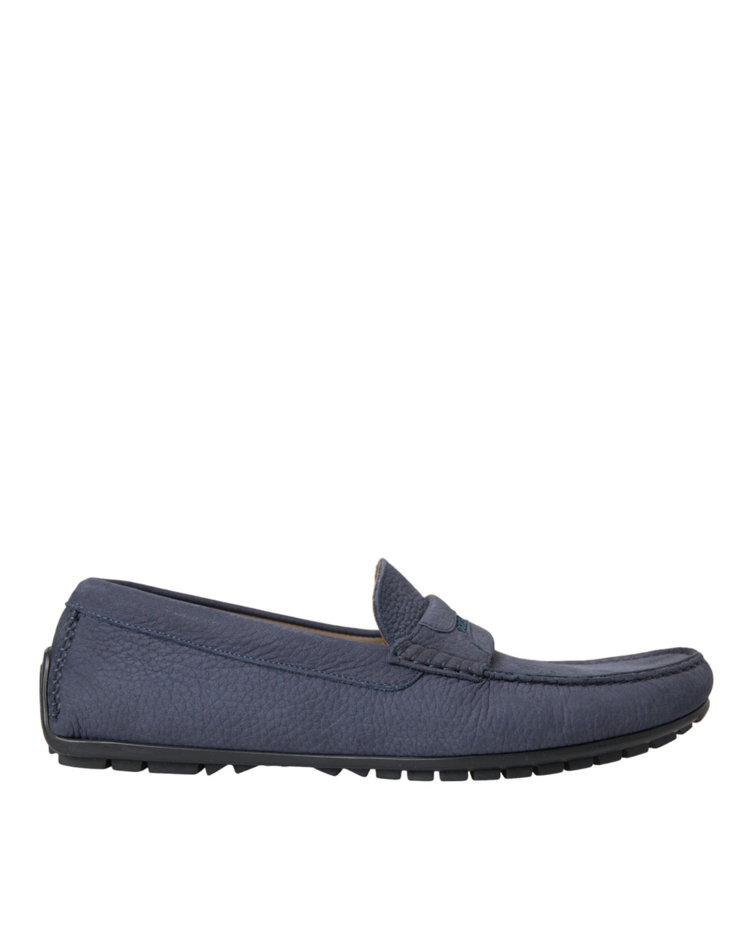 Men’s Dolce & Gabbana Blue Calf Leather Slip on Moccasin Shoes