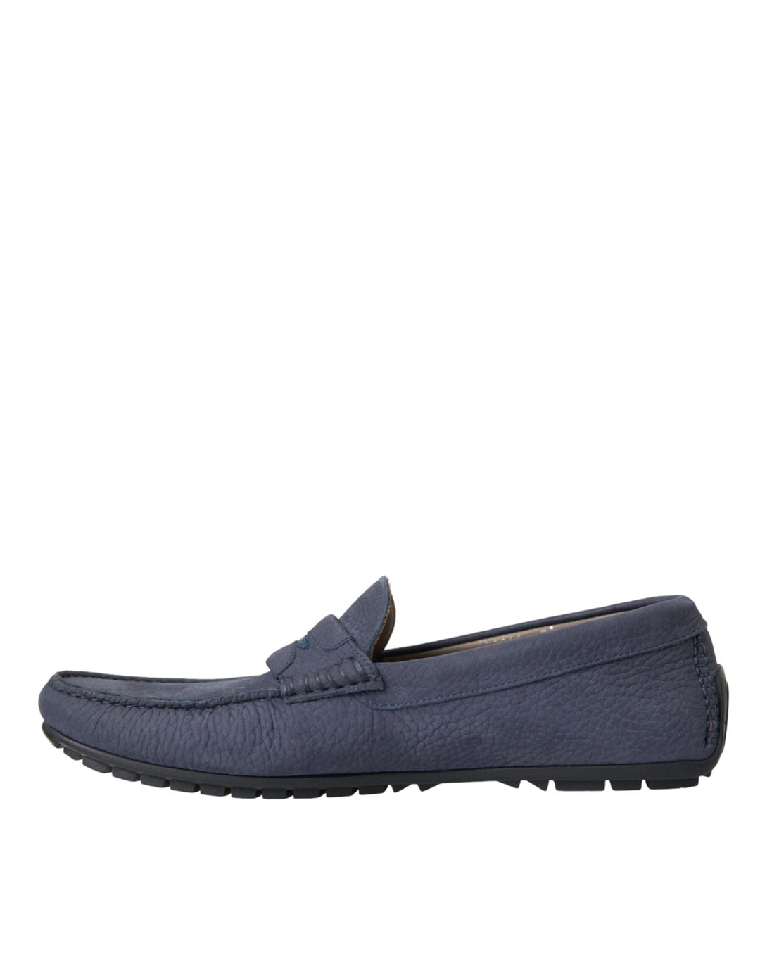 Men’s Dolce &amp; Gabbana Blue Calf Leather Slip on Moccasin Shoes