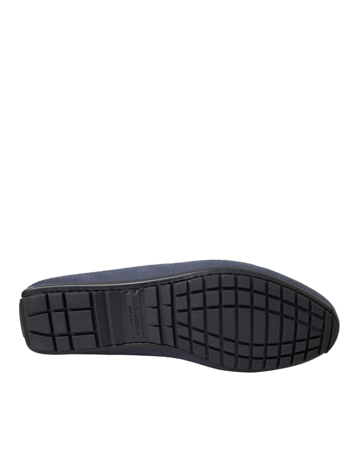 Men’s Dolce &amp; Gabbana Blue Calf Leather Slip on Moccasin Shoes