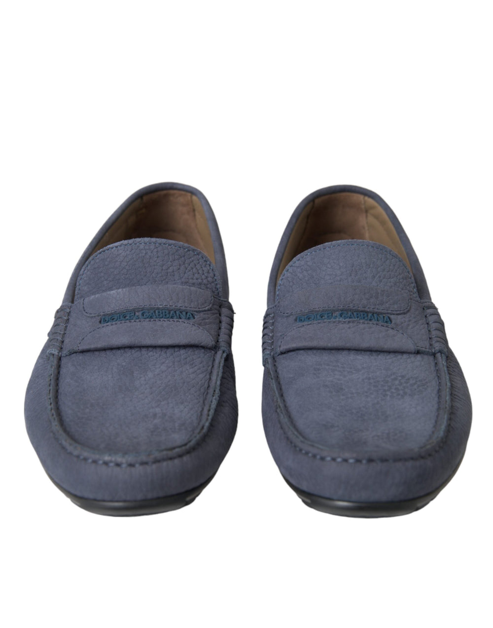Men’s Dolce & Gabbana Blue Calf Leather Slip on Moccasin Shoes