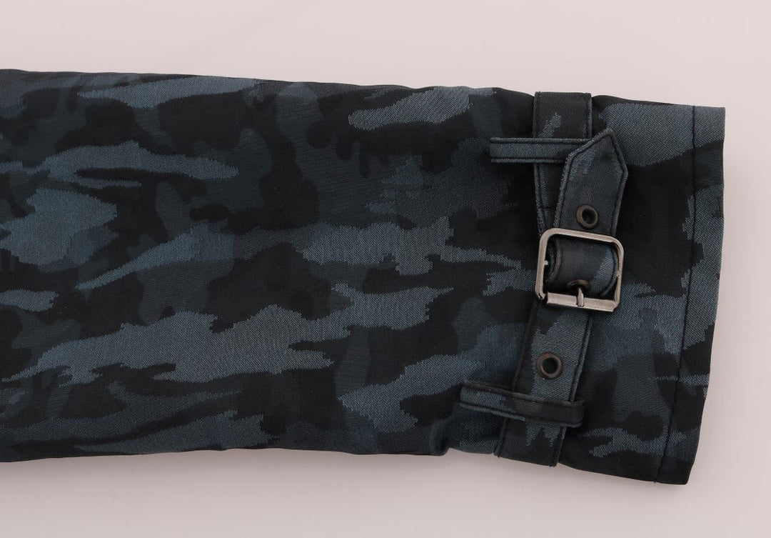 Men’s Dolce &amp; Gabbana Blue Camouflage Trench