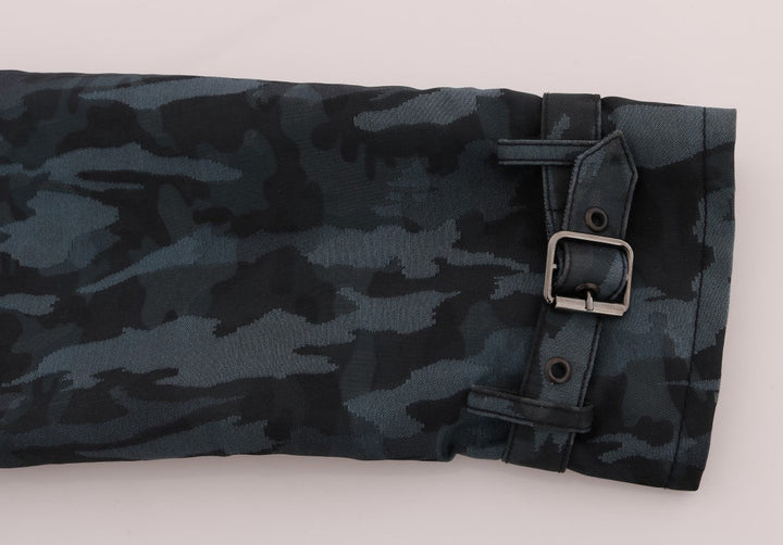 Men’s Dolce &amp; Gabbana Blue Camouflage Trench