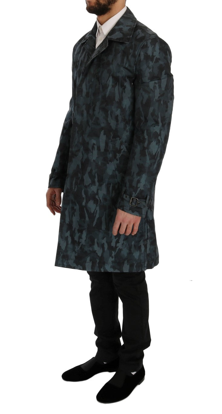 Men’s Dolce & Gabbana Blue Camouflage Trench