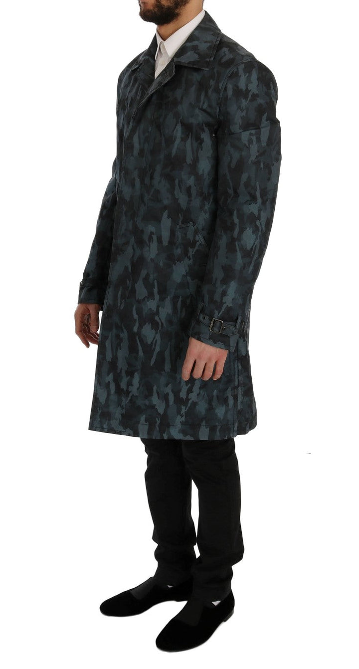 Men’s Dolce &amp; Gabbana Blue Camouflage Trench
