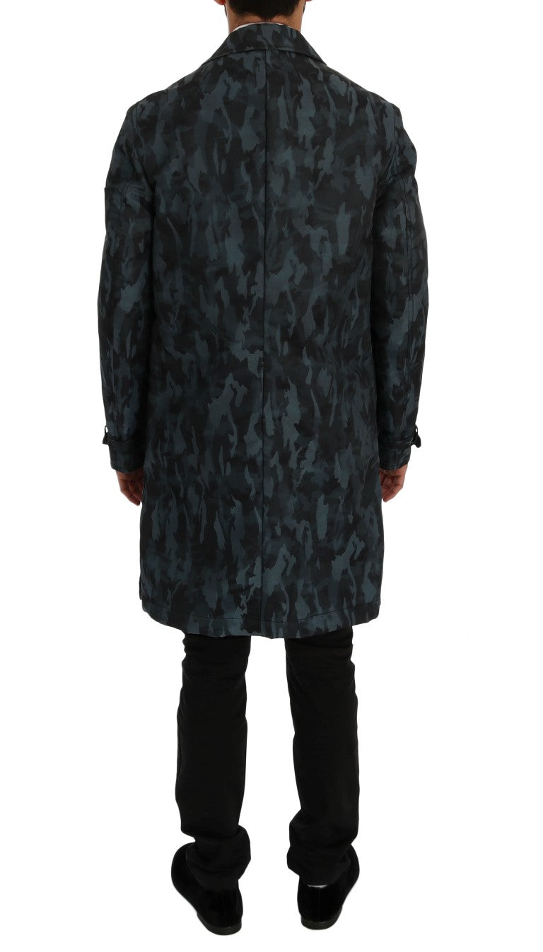 Men’s Dolce &amp; Gabbana Blue Camouflage Trench