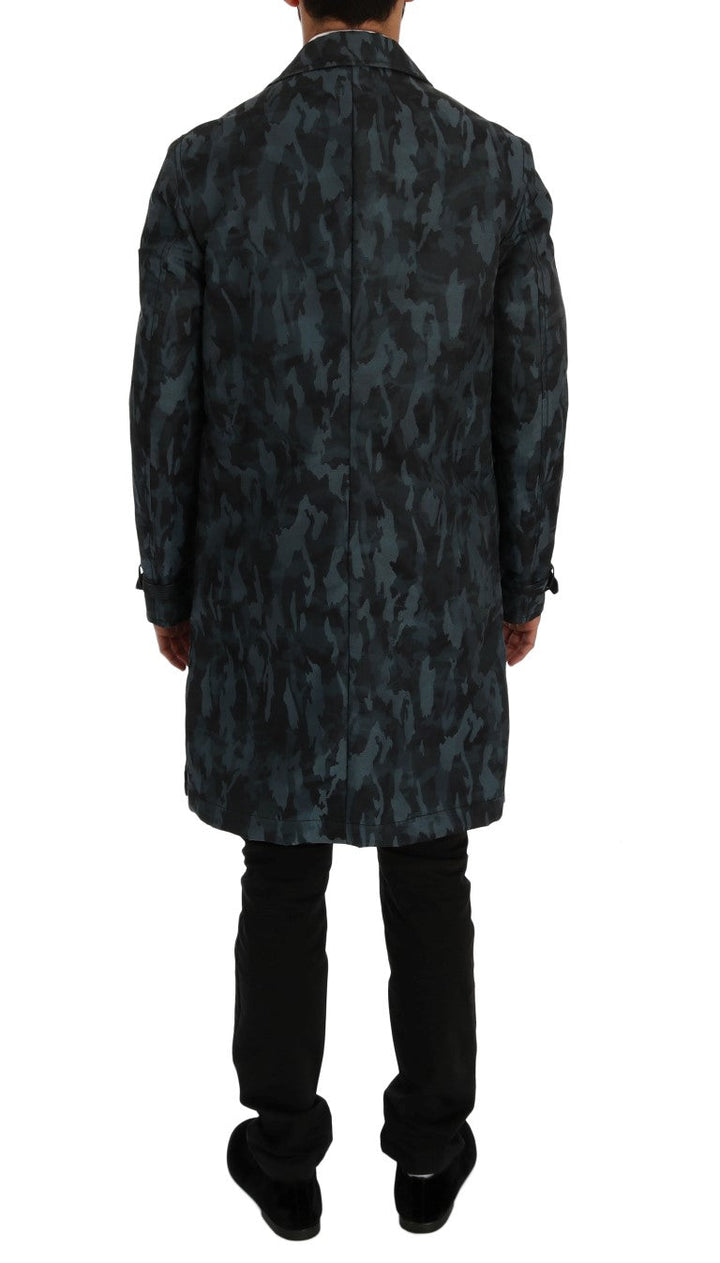 Men’s Dolce &amp; Gabbana Blue Camouflage Trench