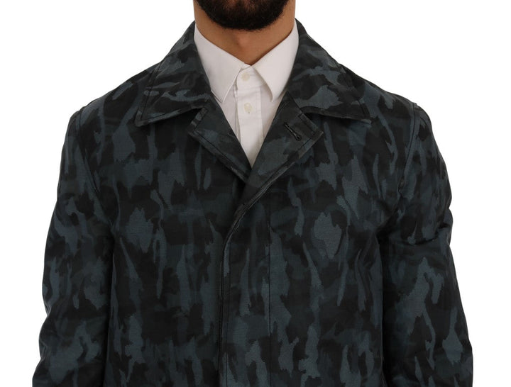 Men’s Dolce &amp; Gabbana Blue Camouflage Trench
