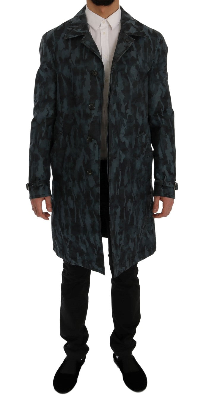 Men’s Dolce &amp; Gabbana Blue Camouflage Trench