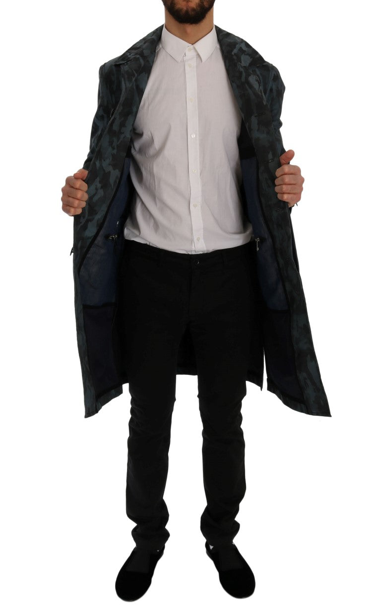 Men’s Dolce &amp; Gabbana Blue Camouflage Trench