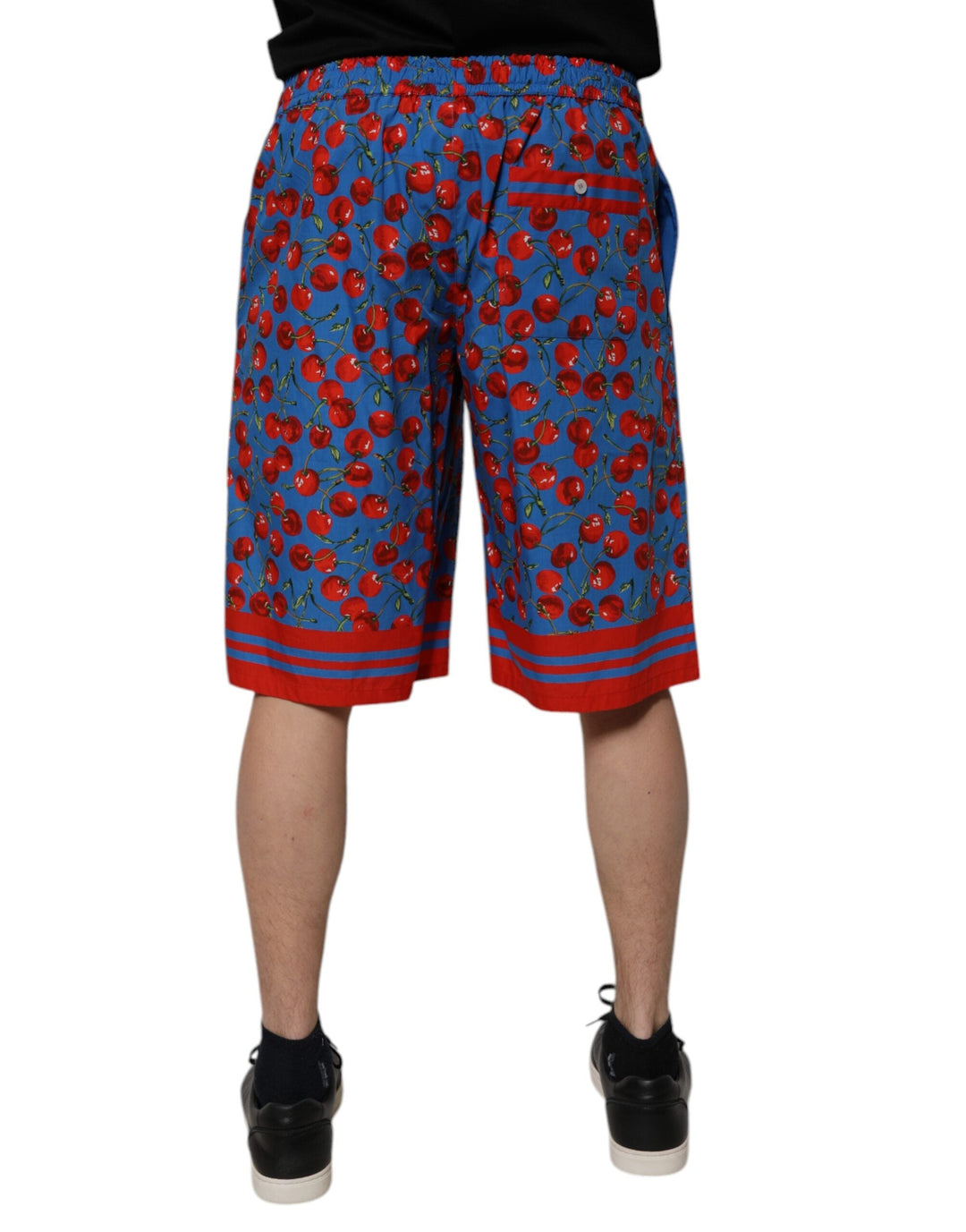 Men’s Dolce &amp; Gabbana Blue Cherry Print Cotton Men Bermuda Shorts