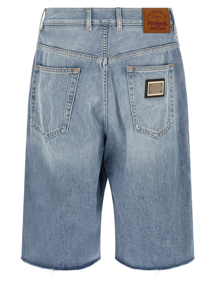 Men’s Dolce &amp; Gabbana Blue Cotton Bermuda Shorts