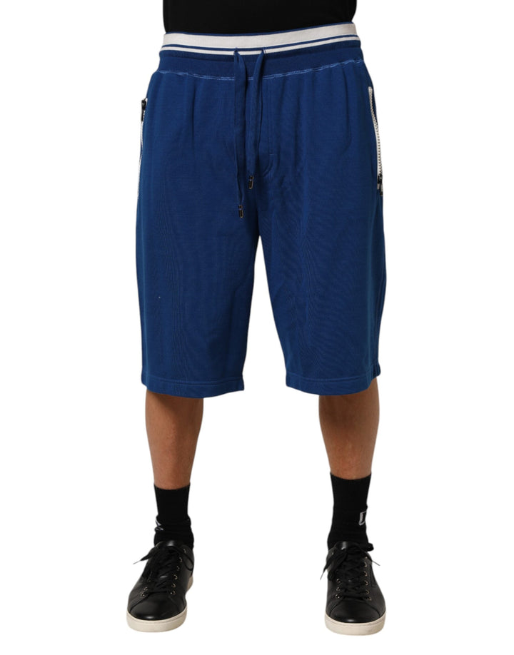 Men’s Dolce &amp; Gabbana Blue Cotton Blend Bermuda Sweatpants Shorts