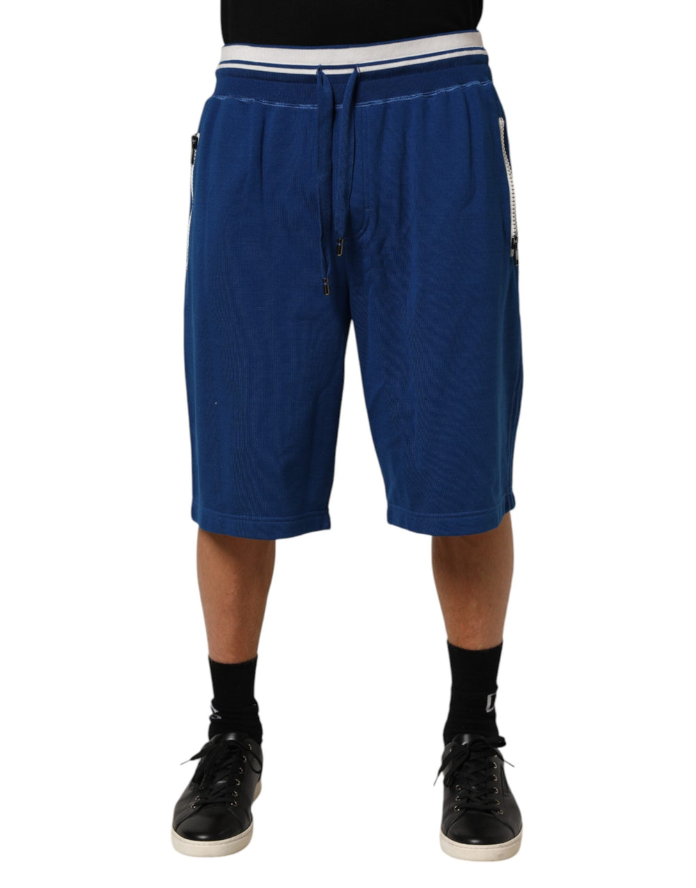Men’s Dolce & Gabbana Blue Cotton Blend Bermuda Sweatpants Shorts