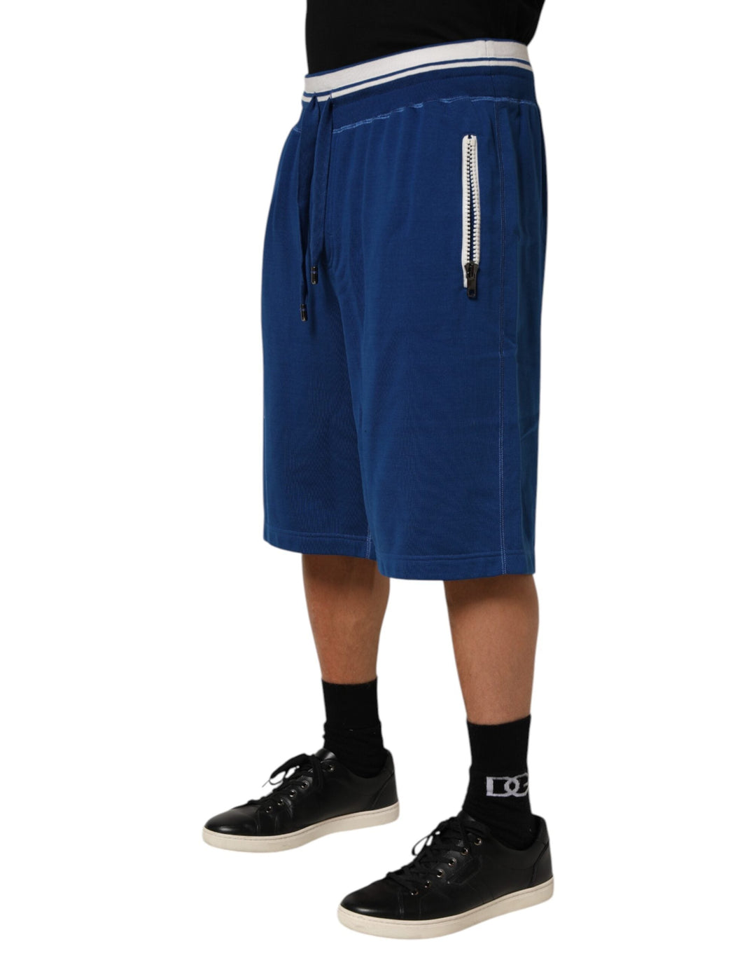 Men’s Dolce &amp; Gabbana Blue Cotton Blend Bermuda Sweatpants Shorts