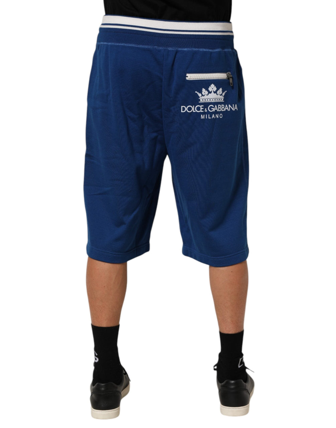 Men’s Dolce &amp; Gabbana Blue Cotton Blend Bermuda Sweatpants Shorts