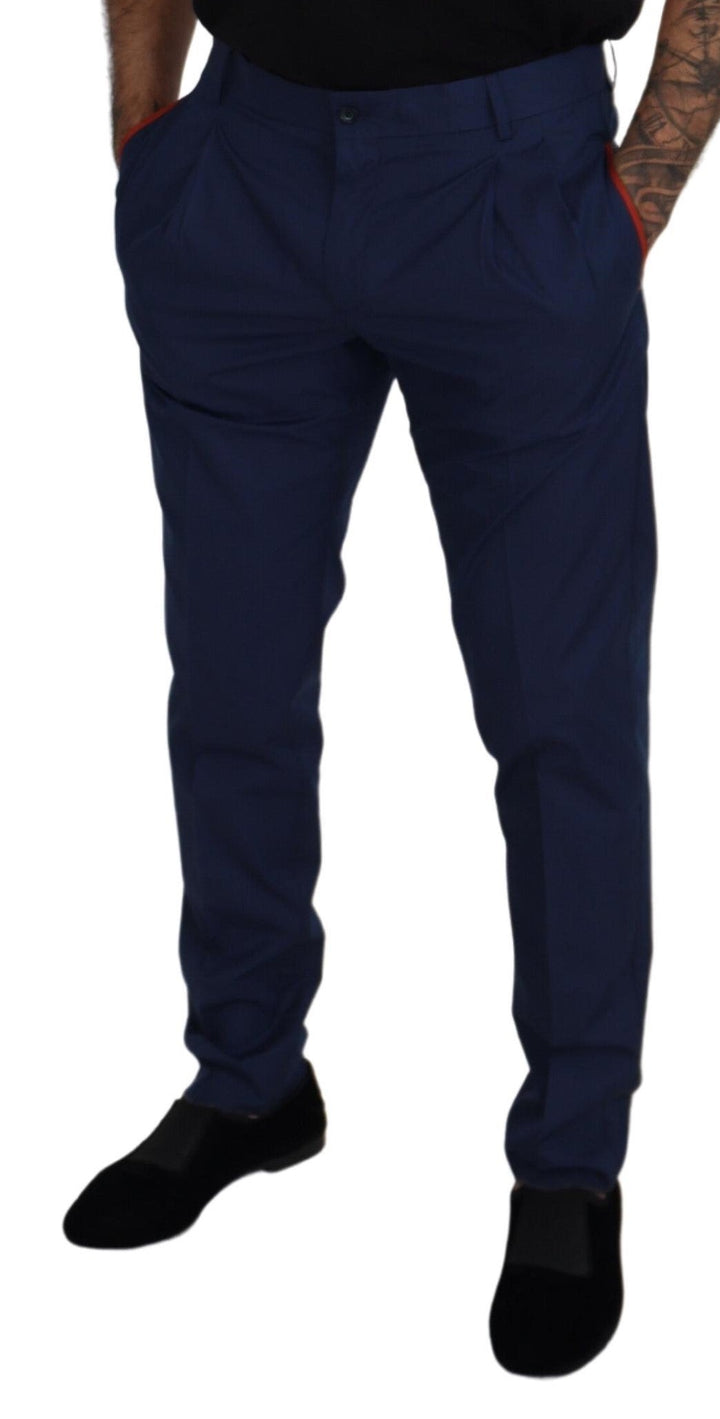 Men’s Dolce &amp; Gabbana Blue Cotton Chino Formal Pants