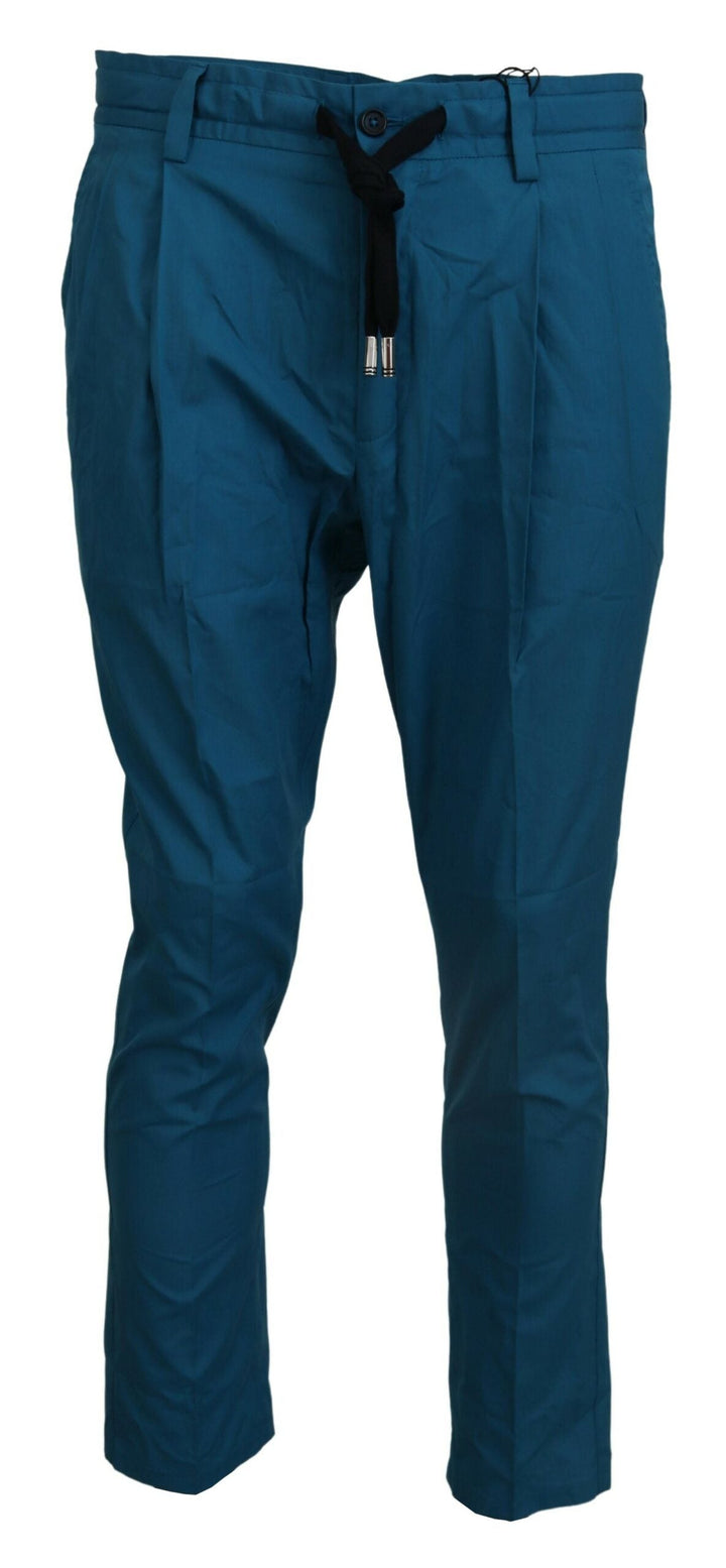 Men’s Dolce &amp; Gabbana Blue Cotton Chinos Trousers Pants