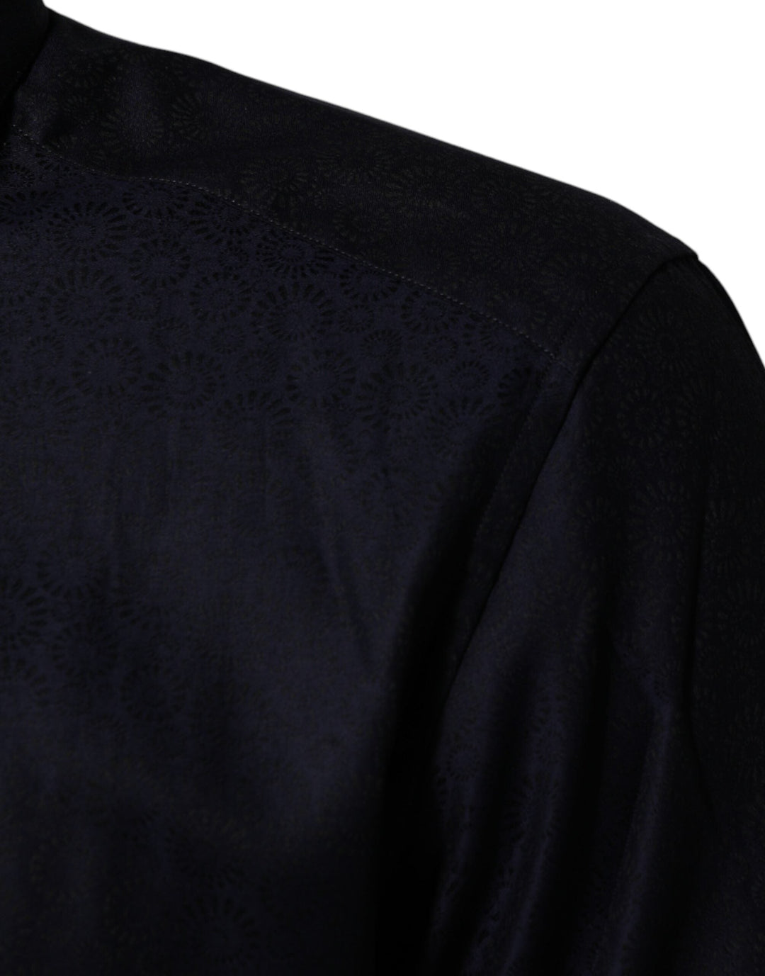 Dolce &amp; Gabbana Blue Cotton Collared Long Sleeve Gold Men Dress Shirt