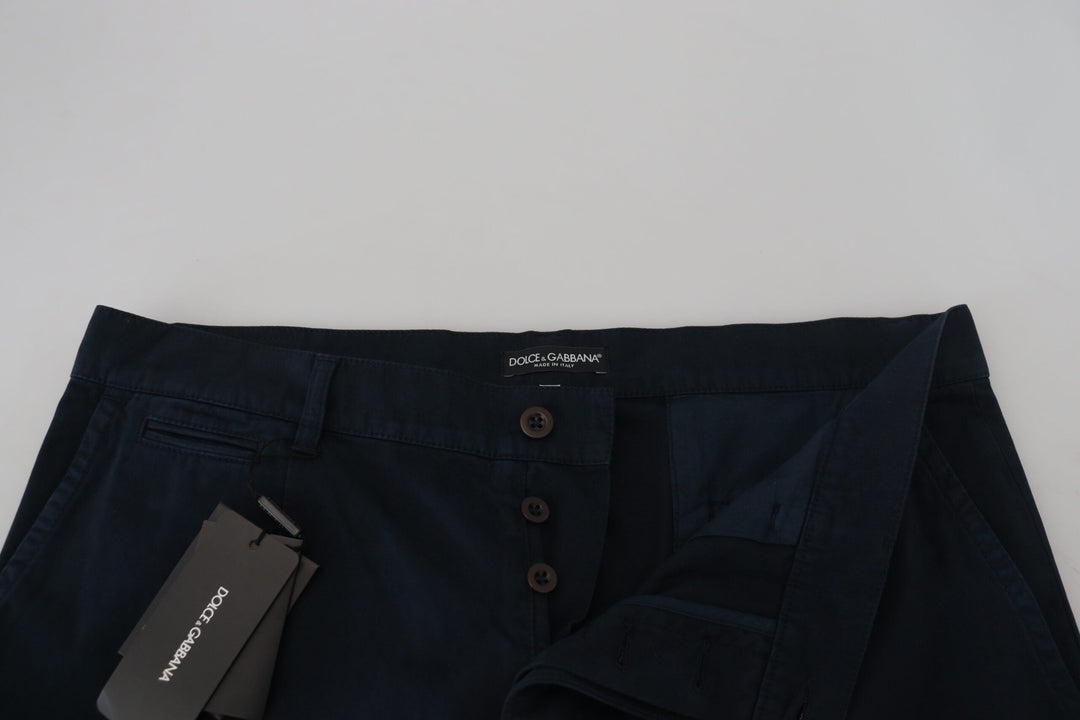 Men’s Dolce &amp; Gabbana Blue Cotton Dress Formal Men Pants