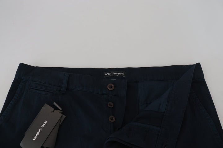 Men’s Dolce &amp; Gabbana Blue Cotton Dress Formal Men Pants
