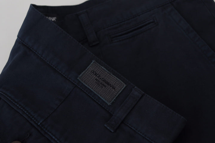 Men’s Dolce &amp; Gabbana Blue Cotton Dress Formal Men Pants