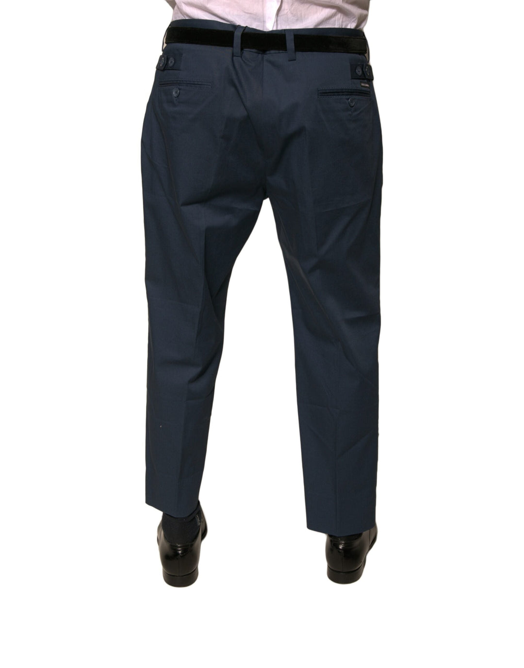 Men’s Dolce &amp; Gabbana Blue Cotton Men Skinny Dress Pants