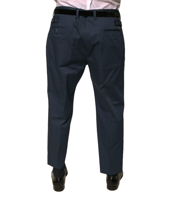 Men’s Dolce &amp; Gabbana Blue Cotton Men Skinny Dress Pants