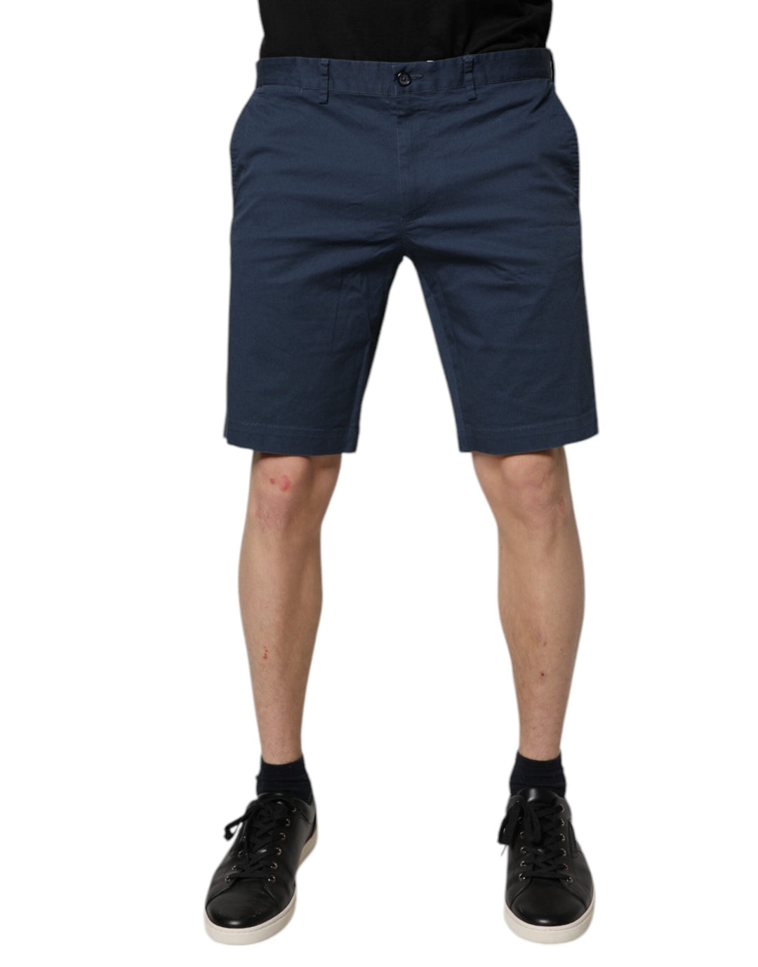 Men’s Dolce &amp; Gabbana Blue Cotton Mid Waist Men Bermuda Shorts