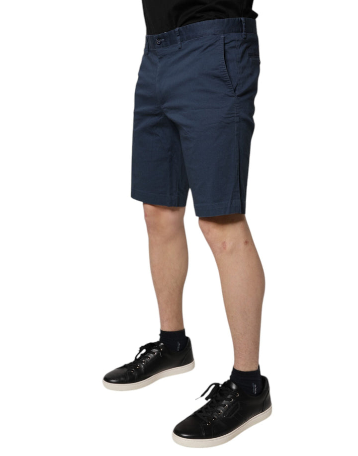 Men’s Dolce &amp; Gabbana Blue Cotton Mid Waist Men Bermuda Shorts