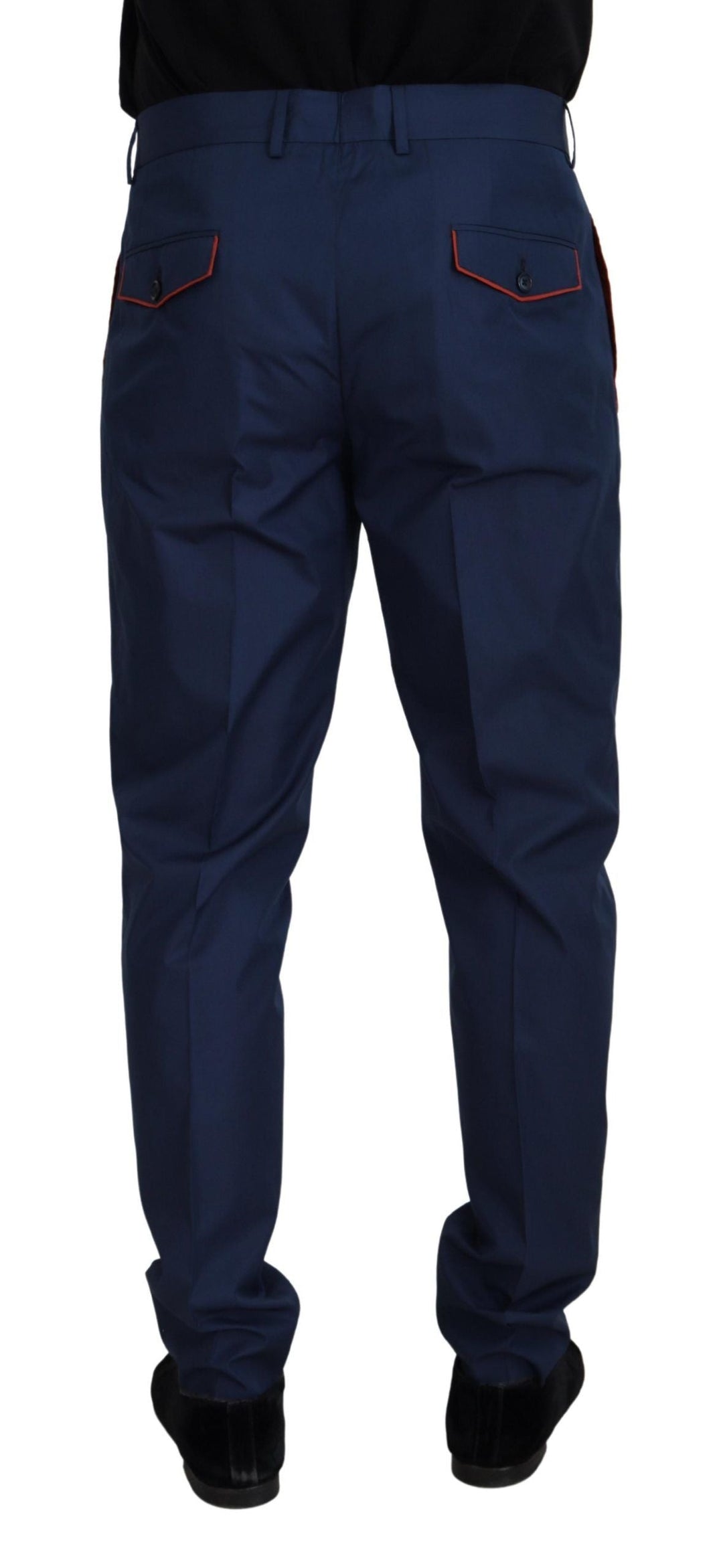 Men’s Dolce &amp; Gabbana Blue Cotton Silk Trousers Chinos Pants