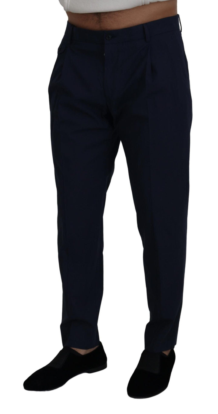 Men’s Dolce &amp; Gabbana Blue Cotton Slim Trousers Chinos Pants