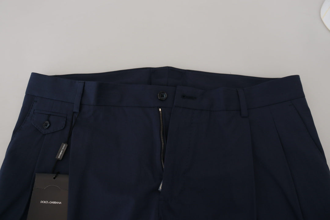Men’s Dolce &amp; Gabbana Blue Cotton Slim Trousers Chinos Pants