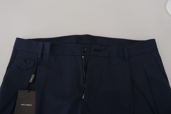 Men’s Dolce &amp; Gabbana Blue Cotton Slim Trousers Chinos Pants
