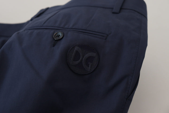 Men’s Dolce &amp; Gabbana Blue Cotton Slim Trousers Chinos Pants