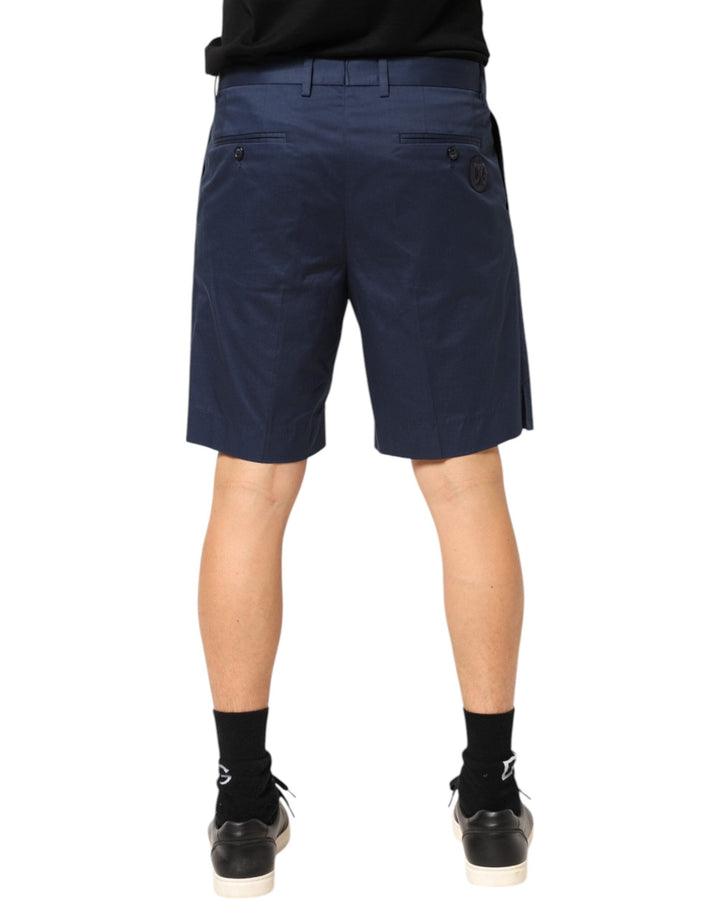Men’s Dolce &amp; Gabbana Blue Cotton Stretch Mid Waist Bermuda Shorts
