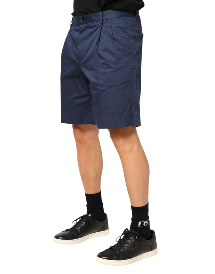 Men’s Dolce &amp; Gabbana Blue Cotton Stretch Mid Waist Bermuda Shorts