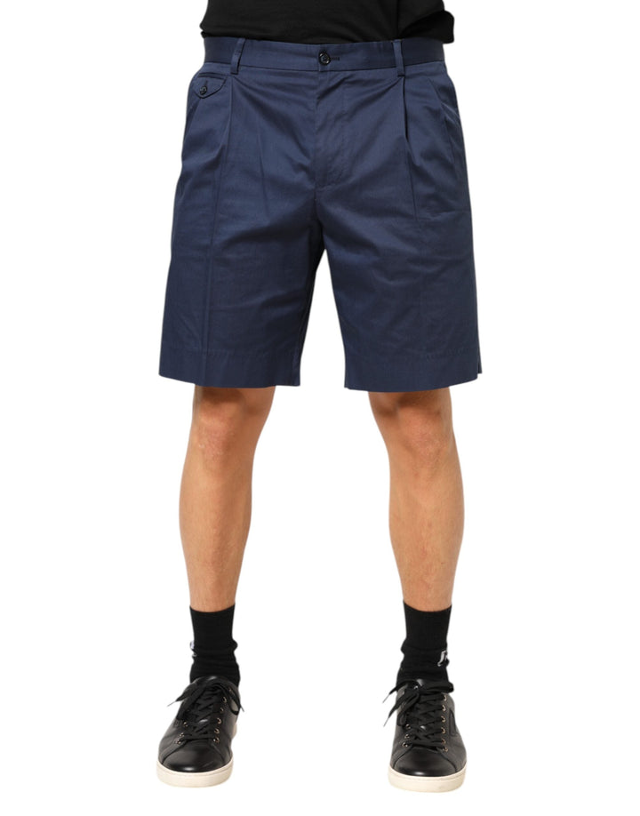 Men’s Dolce &amp; Gabbana Blue Cotton Stretch Mid Waist Bermuda Shorts