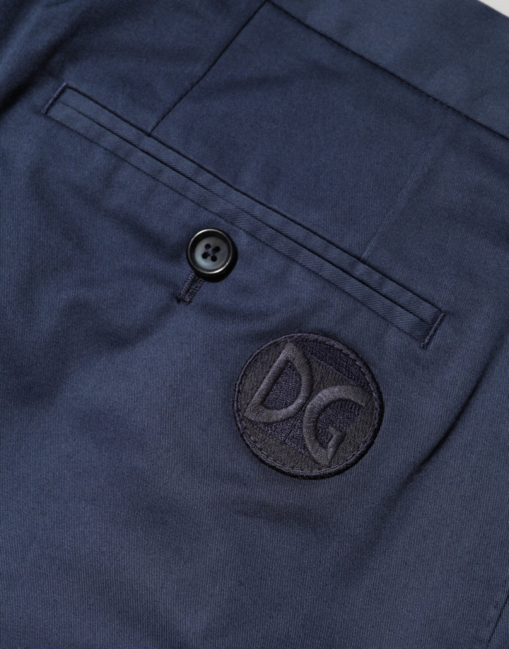 Men’s Dolce &amp; Gabbana Blue Cotton Stretch Mid Waist Bermuda Shorts